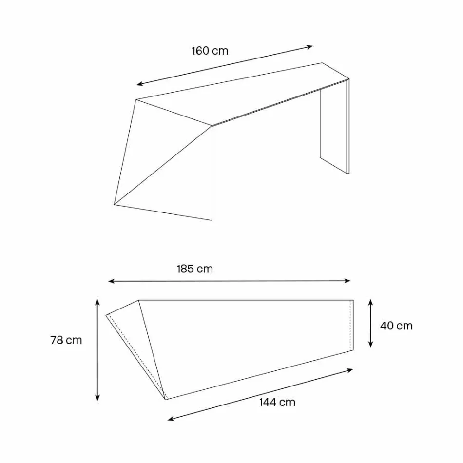 Birou de design modern Sticlă extralight fabricată în Italia - Rosalia Viadurini