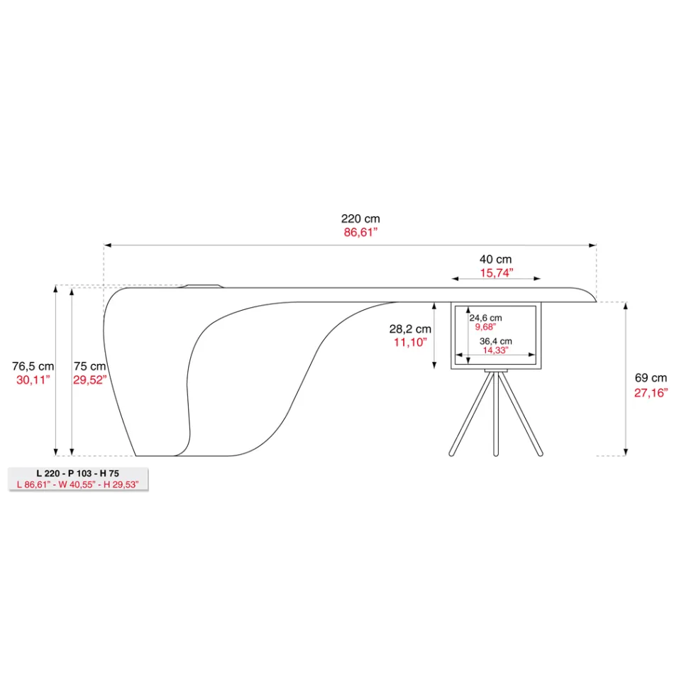 Birou director de Karim Rashid din poliuretan - James Viadurini