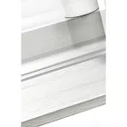 Birou transparent din plexiglas cu raft din lemn de design - Carducci Viadurini