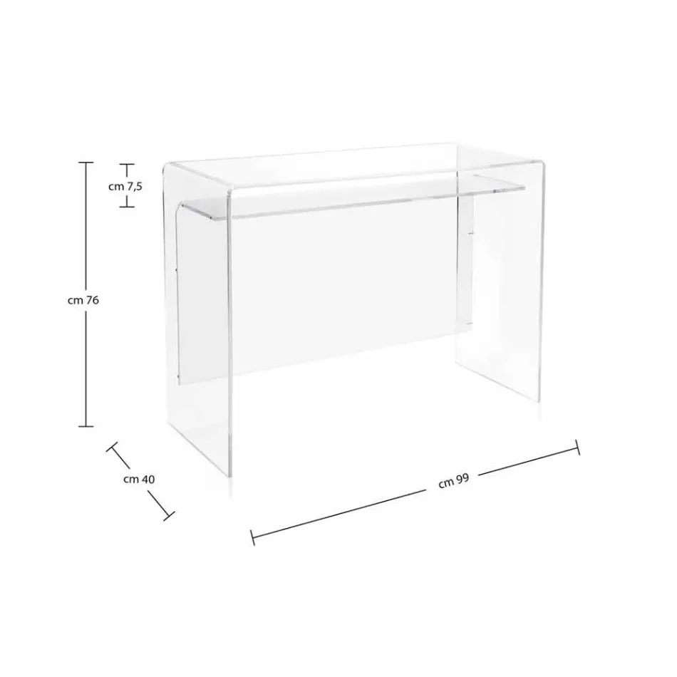 Birou modern din plexiglas transparent, produs în Italia, Barga Viadurini