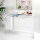 Birou modern din plexiglas transparent, produs în Italia, Barga Viadurini
