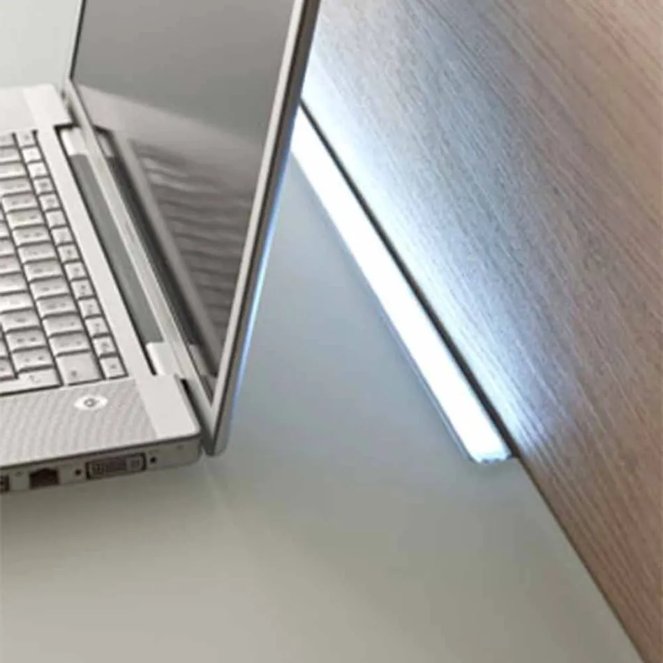 Birou suspendat din cristal cu structură metalică Fabricat în Italia - siliciu Viadurini