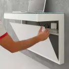 Birou suspendat din cristal cu structură metalică Fabricat în Italia - siliciu Viadurini