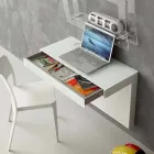 Birou suspendat din cristal cu structură metalică Fabricat în Italia - siliciu Viadurini