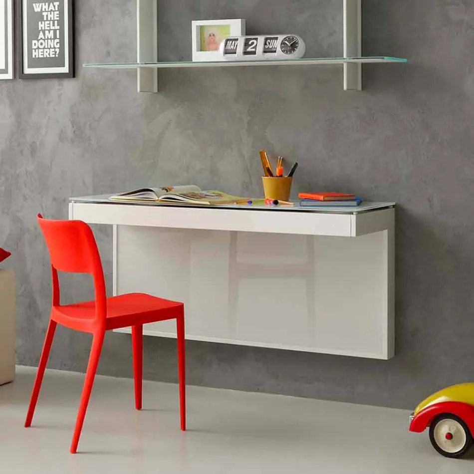 Birou suspendat din cristal cu structură metalică Fabricat în Italia - siliciu Viadurini