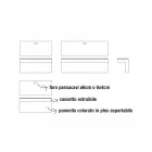 Birou suspendat din cristal cu structură metalică Fabricat în Italia - siliciu Viadurini