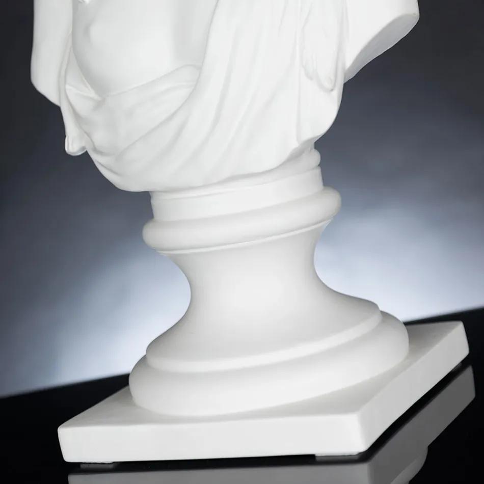 Sculptură din ceramică albă realizată manual 100% Made in Italy Fabas 1 Viadurini