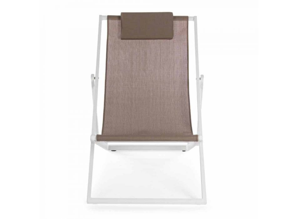 Scaun de masă în aer liber din aluminiu cu scaun din textilen, 4 bucăți - Kailua Viadurini