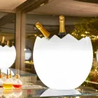 Găleata de gheață Kalimera Slide alb strălucitor făcută în Italia Viadurini