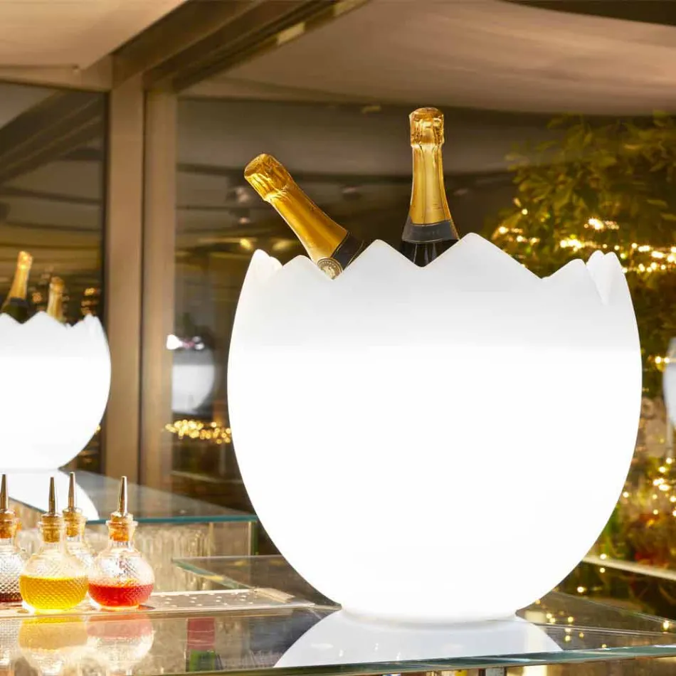 Găleata de gheață Kalimera Slide alb strălucitor făcută în Italia Viadurini