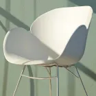 Scaun balansoar pentru Sufragerie din Metal si Polipropilena, 2 Bucati - Lorena Viadurini