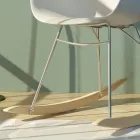 Scaun balansoar pentru Sufragerie din Metal si Polipropilena, 2 Bucati - Lorena Viadurini