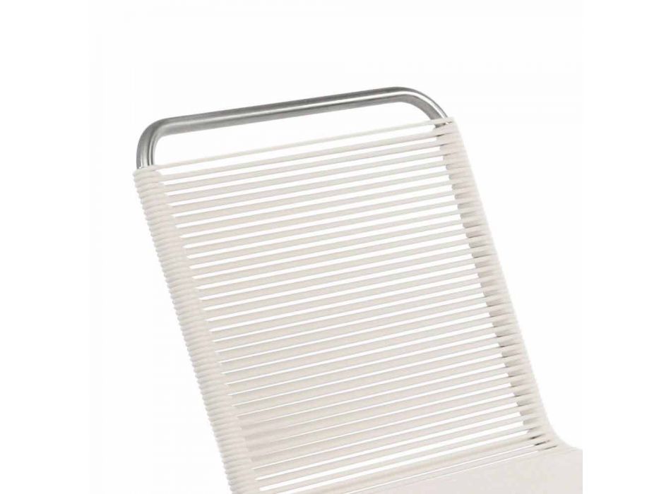 Scaun exterior de design alb, din oțel și PVC, fabricat în Italia - Madagascar Viadurini