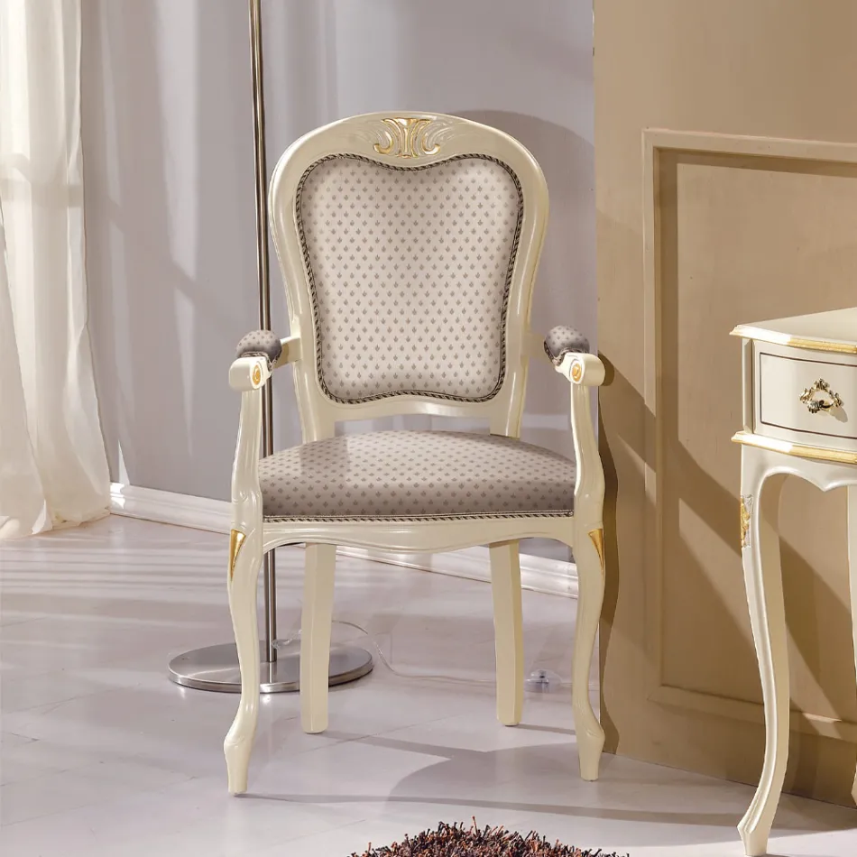 Cap de Scaun de Masa din Lemn Tapitat cu Tesatura Made in Italy - Majesty Viadurini