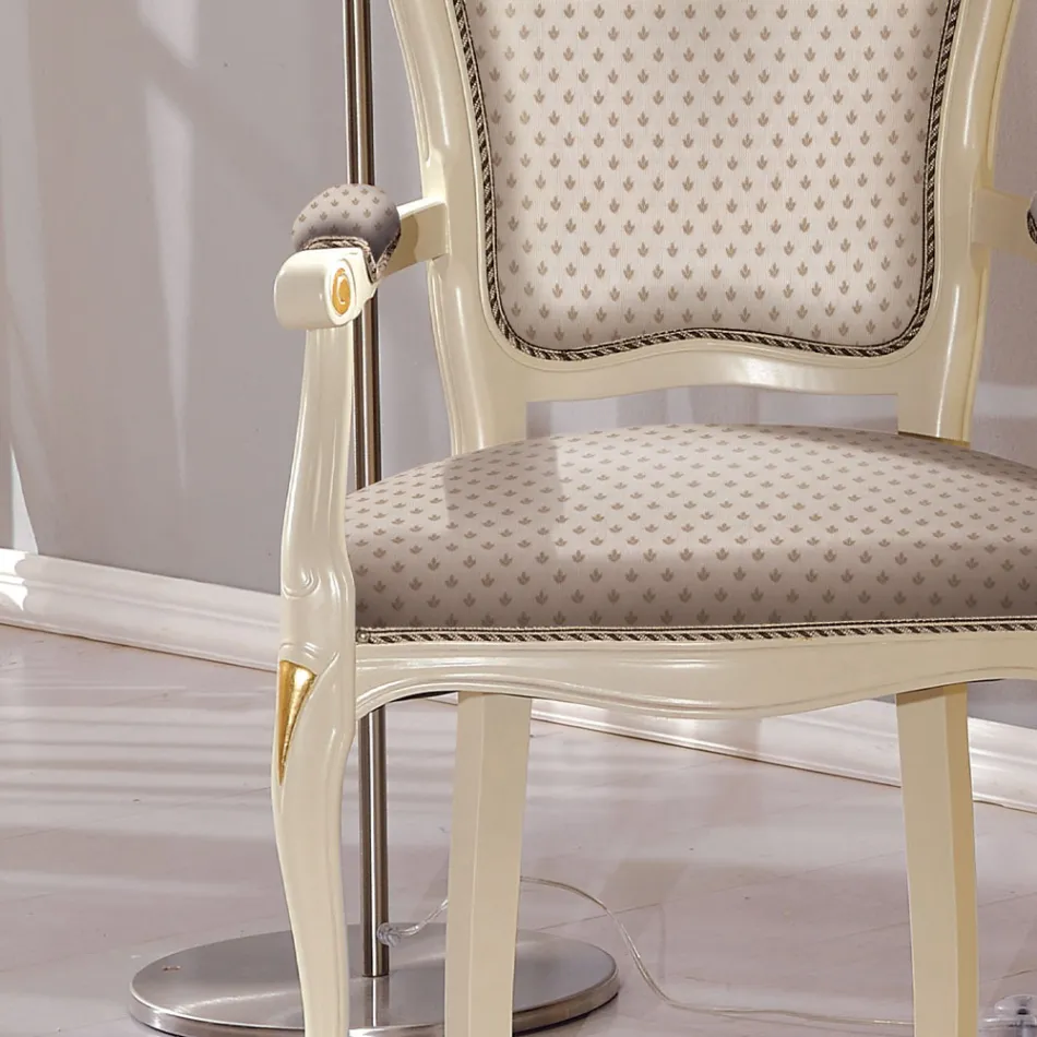 Cap de Scaun de Masa din Lemn Tapitat cu Tesatura Made in Italy - Majesty Viadurini