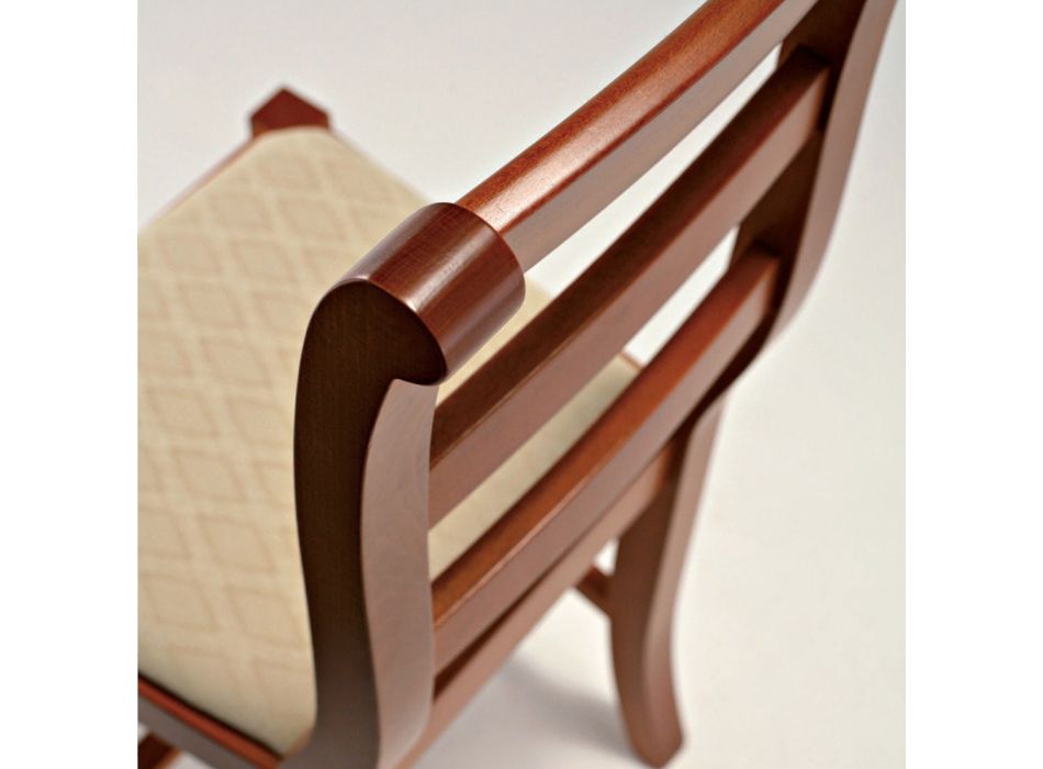 Scaun Clasic din Lemn si Scaun din Tesatura Design Made in Italy - Baptiste Viadurini