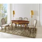 Scaun Clasic din Lemn de Nuc si Tesatura Captusita Made in Italy - Baroc Viadurini