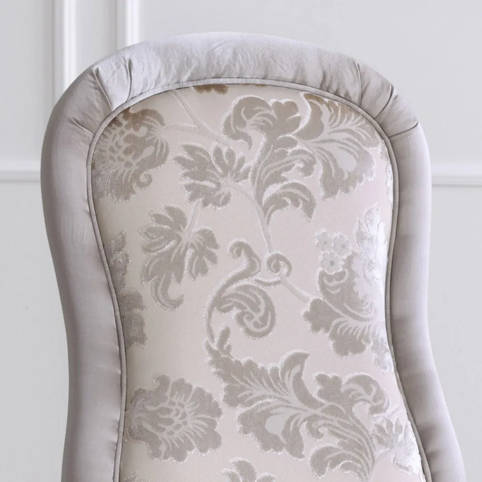 Scaun Clasic din Lemn de Nuc si Tesatura Captusita Made in Italy - Baroc Viadurini