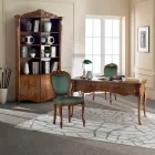 Scaun Clasic din Lemn Tapițat Nuc sau Auriu Made in Italy - Imperator Viadurini