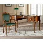 Scaun Clasic din Lemn Tapițat Nuc sau Auriu Made in Italy - Imperator Viadurini