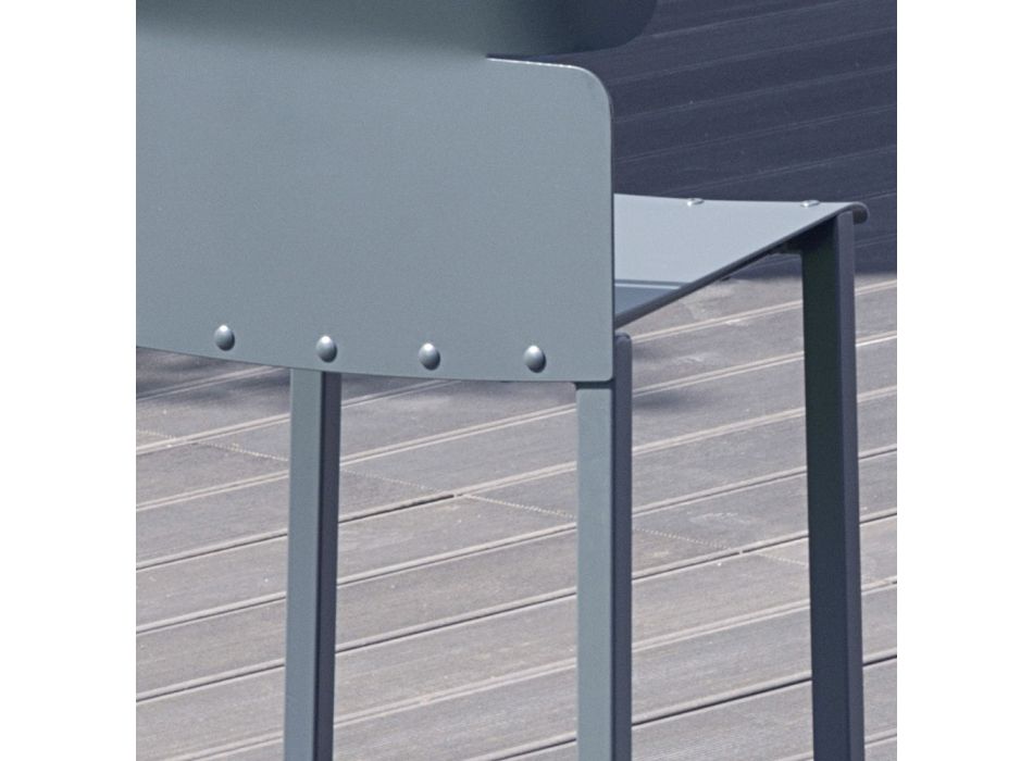 Scaun Stackable colorat pentru exterior în aluminiu Made in Italy - Dobla Viadurini