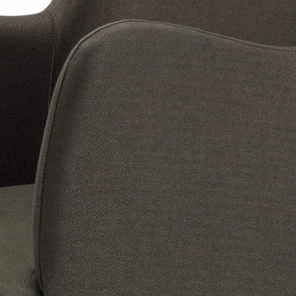 Scaun cu Cotiere cu Picioare din Lemn si Scaun Captusit Made in Italy - Bari Viadurini