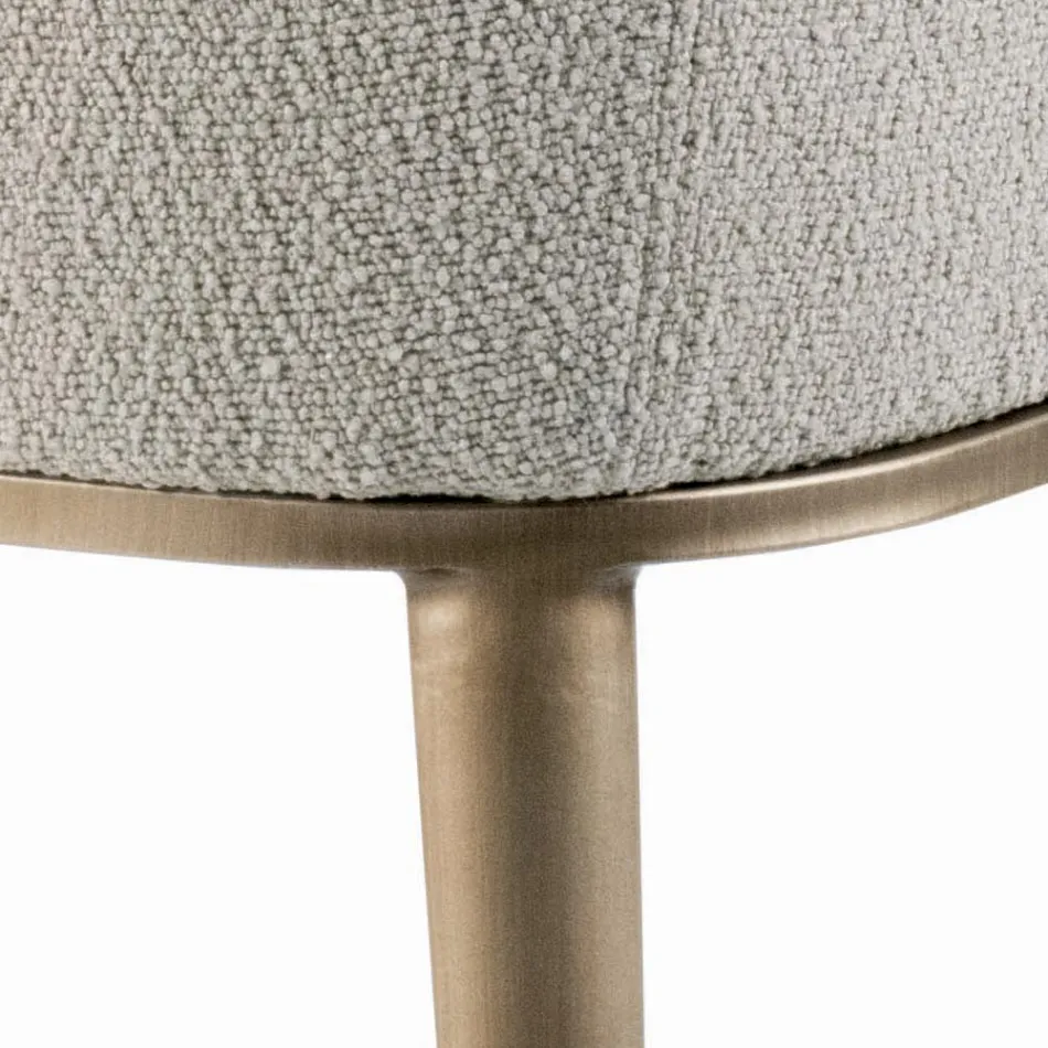 Scaun cu Cotiere cu Sezut Tapitat si Picioare Otel Made in Italy - Ascoli Viadurini