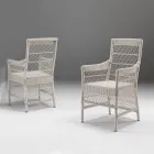 Scaun exterior cu cotiere din Polyrattan - Gigi Viadurini