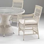 Scaun exterior cu cotiere din Polyrattan - Gigi Viadurini