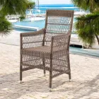 Scaun exterior cu cotiere din Polyrattan - Gigi Viadurini