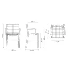 Scaun cu Cotiere din Fag Albit si Scaun Piele Made in Italy - Nora Viadurini