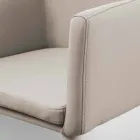 Scaun cu cotiere din metal imbracat in piele ecologica Carlina Viadurini