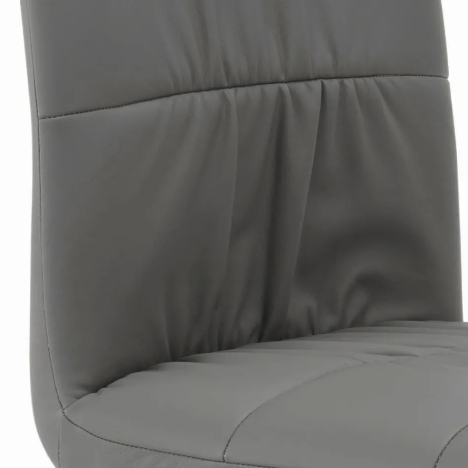 Scaun cu Picioare din Oțel Lăcuit și Scaun Tapițat Made in Italy - Brescia Viadurini