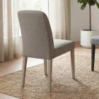 Scaun cu picioare din lemn și șezut din material textil rezistent la pete - Kandinsky Viadurini
