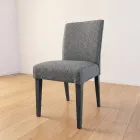 Scaun cu picioare din lemn și șezut din material textil rezistent la pete - Kandinsky Viadurini