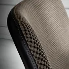 Scaun cu suport pentru picioare din material Vulcano si picioare metalice Made in Italy - Amane Viadurini