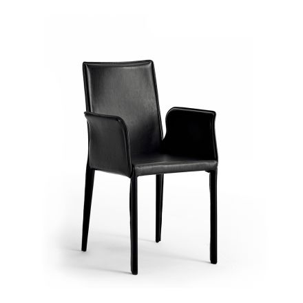 Scaun cu structură din oțel acoperită din piele - Jolie Design Modern Viadurini