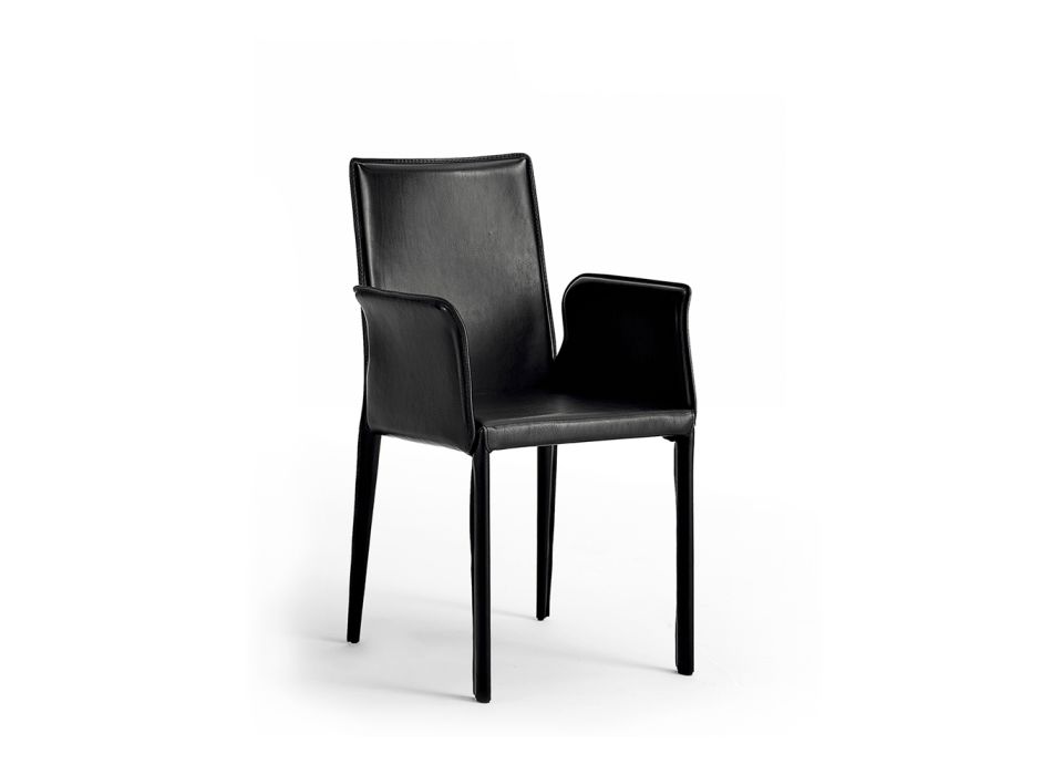 Scaun cu structură din oțel acoperită din piele - Jolie Design Modern Viadurini