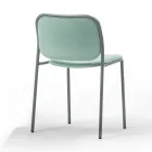 Scaun de Bucatarie Tapitat din Tesatura si Metal Made in Italy 2 Piese - Sangria Viadurini