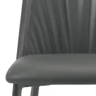 Scaun de bucatarie din imitatie piele si otel Made in Italy 4 piese - Alexia Viadurini