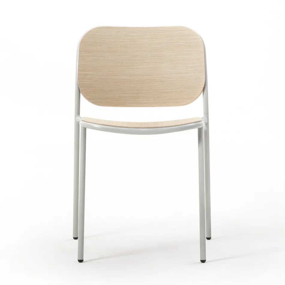 Scaun de bucatarie din lemn si metal vopsit Made in Italy 2 piese - Saffia Viadurini