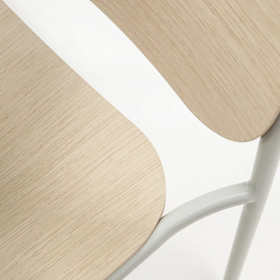 Scaun de bucatarie din lemn si metal vopsit Made in Italy 2 piese - Saffia Viadurini