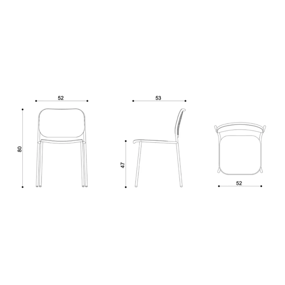 Scaun de bucatarie din lemn si metal vopsit Made in Italy 2 piese - Saffia Viadurini