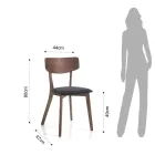 Scaun Bucatarie din Tesatura cu Structura din Lemn Masiv 2 Piese - Tonino Viadurini