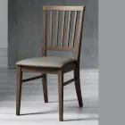 Scaun de bucatarie din lemn masiv de fag si piele ecologica design italian - Rosita Viadurini