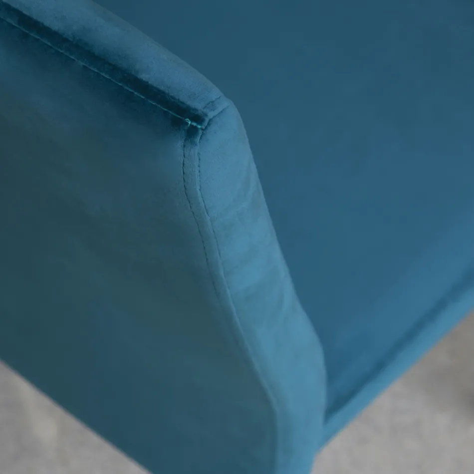 Scaun Bucatarie cu Picioare Metal si Scaun din Catifea, 4 Bucati - Darvina Viadurini