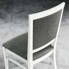 Scaun de bucatarie de design din lemn de fag si stofa in stil modern - Taver Viadurini