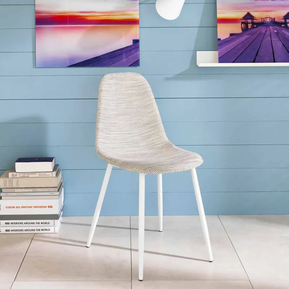 Scaun de bucătărie design modern în similrattan Cassidy, 4 piese Viadurini