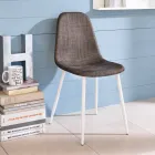 Scaun de bucătărie design modern în similrattan Cassidy, 4 piese Viadurini