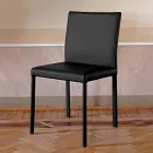 Scaun de bucătărie de designer complet tapițat cu piele Made in Italy - Tara Viadurini